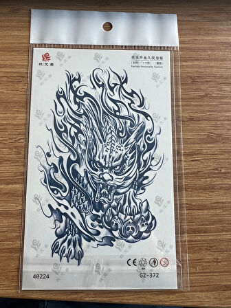 Tribal Kaplan 1 Aylık Yarı Kalıcı Yapıştırma Geçici Dövme