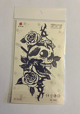 Kuru Kafa 18x11 cm 1 Ay kalıcı Geçici Dövme Yapıştırma Dövme