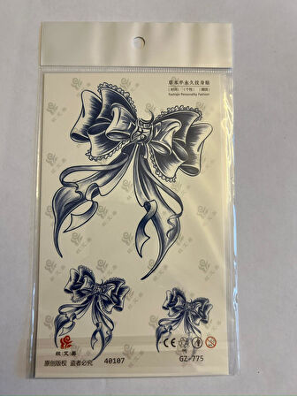 Kurdale 18x11 cm  Yarı Kalıcı Hayalet Geçici Dövme Yapıştırma Dövme