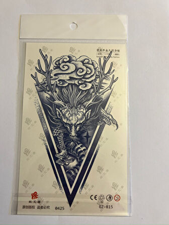 Şeytan Geliyor 18x11 cm 1 Ay kalıcı Geçici Dövme Yapıştırma Dövme