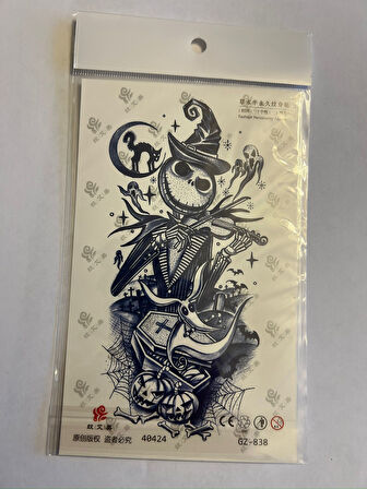 Müzisyen 18x11 cm  Yarı Kalıcı Hayalet Geçici Dövme Yapıştırma Dövme