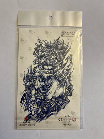 Vahşi Yaratık 18x11 cm  Aylık Yarı Kalıcı kalıcı Geçici Dövme Yapıştırma Dövme