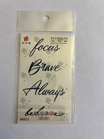 Yazılı Model Minimal Yarı Kalıcı Hayalet Geçici Dövme Yapıştırma Dövme