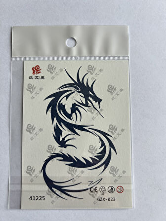 Dragon Minimal 11x8 cm Yarı Kalıcı Geçici Dövme Yapıştırma Dövme