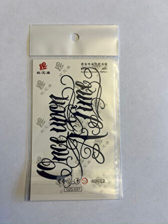 Yazılı Minimal Yarı Kalıcı Hayalet Geçici Dövme Yapıştırma Dövme