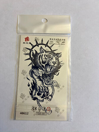 Kaplan Minimal Yarı Kalıcı Hayalet Geçici Dövme Yapıştırma Dövme