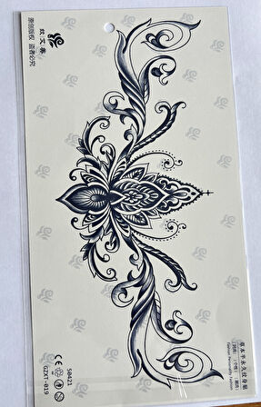 Büyük Boy Bel Göğüs Sırt İçin 28x15 cm GZXT-019 Yarı Kalıcı Geçici Dövme