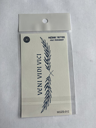 Veni Vidi Vici 11x8 cm Yarı Kalıcı Geçici Dövme Yapıştırma Dövme