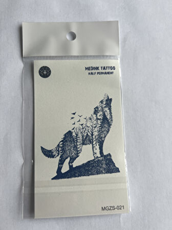 Bozkurt 11x8 cm Yarı Kalıcı Geçici Dövme Yapıştırma Dövme