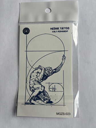 Antik Minimal 11x8 cm Yarı Kalıcı Geçici Dövme Yapıştırma Dövme