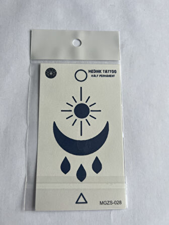 Ay Damla 11x8 cm Yarı Kalıcı Geçici Dövme Yapıştırma Dövme