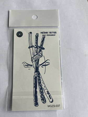 Kılıçlar 11x8 cm Yarı Kalıcı Geçici Dövme Yapıştırma Dövme