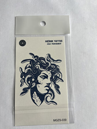 Medusa 11x8 cm Yarı Kalıcı Geçici Dövme Yapıştırma Dövme
