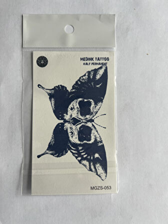 Kelebek Minimal 11x8 cm Yarı Kalıcı Geçici Dövme Yapıştırma Dövme