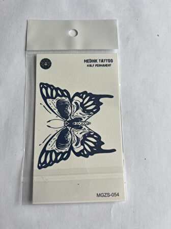 Kelebek İskelet Minimal 11x8 cm Yarı Kalıcı Geçici Dövme Yapıştırma Dövme