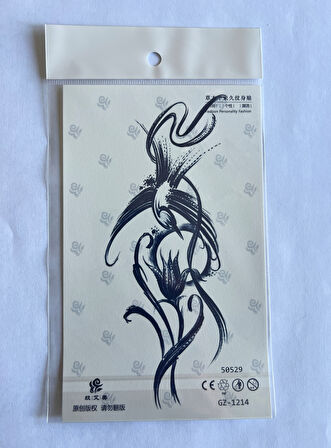 Kuş Lale 18x11 cm Yarı Kalıcı Geçici Dövme