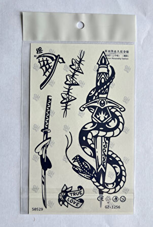 Kama 18x11 cm Yarı Kalıcı Geçici Dövme