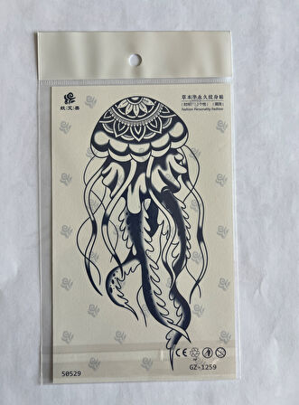 Deniz Anası 18x11 cm Yarı Kalıcı Geçici Dövme