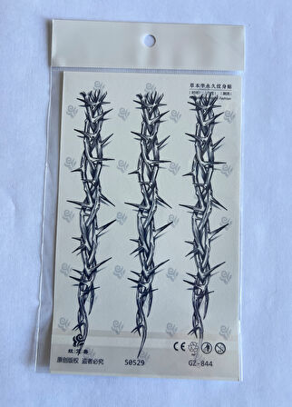 Dikenli Teller 18x11 cm Yarı Kalıcı Geçici Dövme