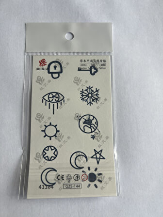 Parmak Dövmeleri Model18- 11x8 cm Yarı Kalıcı Geçici Dövme Yapıştırma Dövme