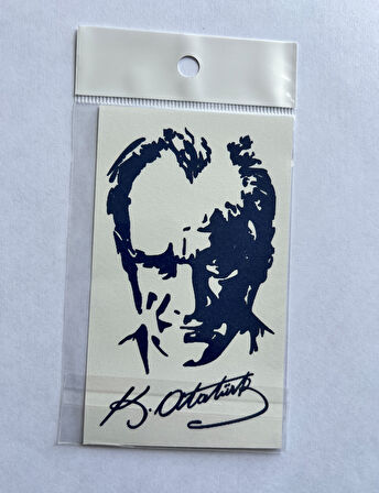 Atatürk küçük Boy 11x8 cm Yarı Kalıcı Geçici Dövme Yapıştırma Dövme