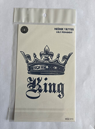 King 18x11 cm Yarı Kalıcı Hayalet Geçici Dövme Yapıştırma Dövme