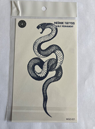 Yılan 18x11 cm Yarı Kalıcı Hayalet Geçici Dövme Yapıştırma Dövme