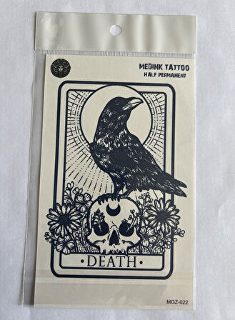 Karga 18x11 cm Yarı Kalıcı Hayalet Geçici Dövme Yapıştırma Dövme