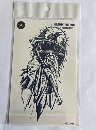 Karga 18x11 cm Yarı Kalıcı Hayalet Geçici Dövme Yapıştırma Dövme