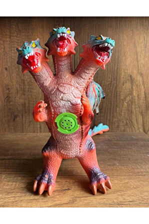 Sesli Kükreyen 3 Başlı Ejderha Dinozor Godzilla Dinazor Figür  50 Cm Godzilla Oyuncak Figür Sesli