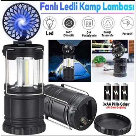 Klaus Fanlı Kamp Lambası 3W 200 Lumen 3 X AA Pil (Dahil Değil)