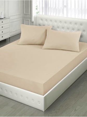Çift Kişilik Lastikli Kumaş Çarşaf + 2 Yastık Kılıfı Siyah 160x200, CiftCarsafSeti
