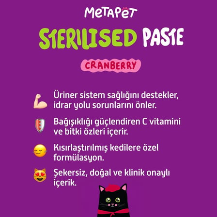 Metapet Kısırlaştırılmış Kedi Maltı – Sterilised Paste 100 g Üriner Sistem