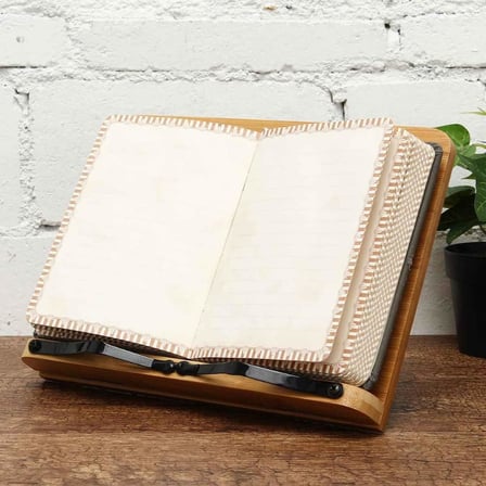 Ahşap Katlanabilir Kitap Okuma Standı - Kitap-Tablet Tutma Standı Bambu-5 Kademeli