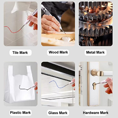 Derin Konum İşaretleme Kalemi, Marangoz, Mobilya, Demir Doğrama, Duvar, 1 Adet, Yeşil Renk