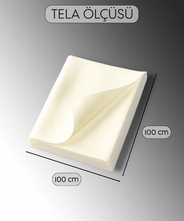 BSN Tela 1x1 metre 100 micron - Çift Taraflı Yapışkan Tela - Arma Yapıştırma Telası - Laminasyon Telası - Dikiş Nakış Telası - Ütü ile Yapıştırılan Tela - Kağıtlı Tela