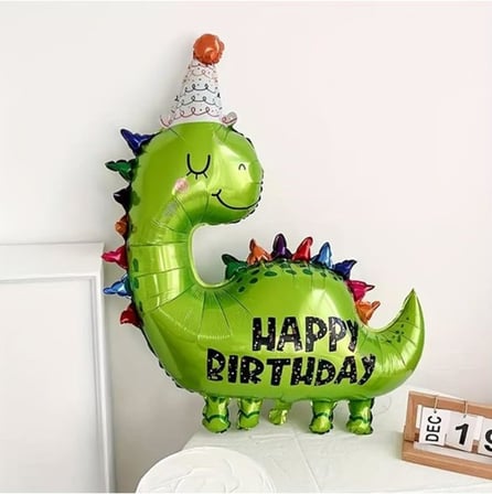 Yeşil Dinozor Temalı 5 Yaş Folyo Balon Seti Doğum Günü Dekorasyonu