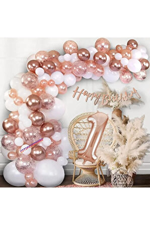 Çıtıpıtıstore Rose Goldlu 1 Yaş Balon Zinciri