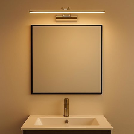 35cm LED Aplik Gold Kasa | 3200K Gün Işığı | IP20 Koruma | Ayna, Tablo ve Resim Banyo Üstü Duvar Aydınlatma | 220V | Modern Tasarım