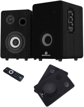 Maxword RM-400BK Aktif Stüdyo Referans Monitörü 4 İNÇ ÇİFT Bluetooth USB 140 Watt