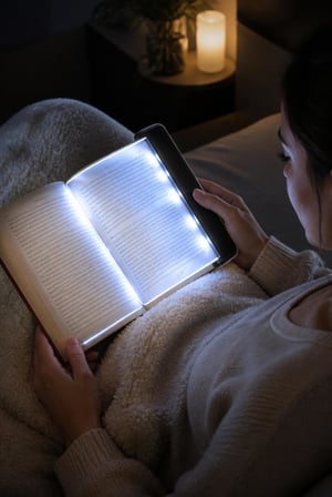 Busstier LED Kitap Okuma Işığı, Kitap Arasına Yerleştirilebilir İnce Okuma Lambası, Gece Okuma ve Seyahat İçin Taşınabilir Aydınlatma Paneli