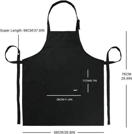 Garson Şef Barista Mutfak Önlüğü, Cepli Uzun Bel Ayarlanabilir Boyun Kemeri, Su Geçirmez Önlük Erkekler Yetişkinler Kadınlar için Mutfak, Restoran Bahçe Barbekü Atölye Polyester Pamuk