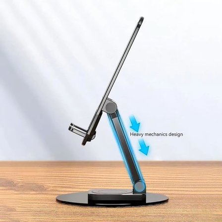 HT-A10 Masaüstü Telefon Tablet Tutucu Stand Taşınabilir Portatif Metal Taban 360 Derece Dönebilir