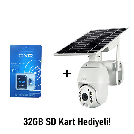 RXR C16 4G Sim Kartlı Bataryalı Solar Dış Ortam 360° Hareket Kontrollü solar güneş enerjili kamera