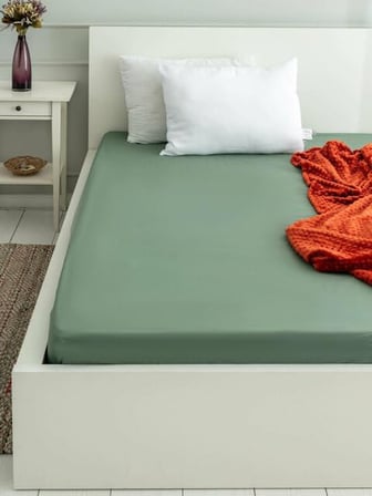 Çift Kişilik 160x200 Lastikli Penye Çarşaf-Asker Yeşili