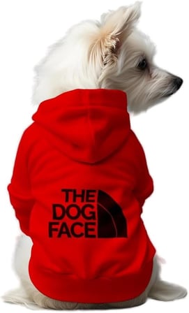 Kedi ve Köpek Kıyafeti &amp; Elbisesi Kırmızı Hoodie The Dog Face XL