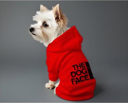 Kedi ve Köpek Kıyafeti &amp; Elbisesi Kırmızı Hoodie The Dog Face XL