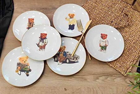 Roy King Bear 6 lı Pasta Tabak 20 cm 