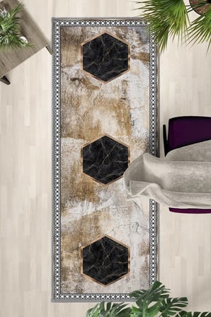 Ehl-142 Modern Dijital Baskı Yıkanabilir Kaymaz Yolluk Halı