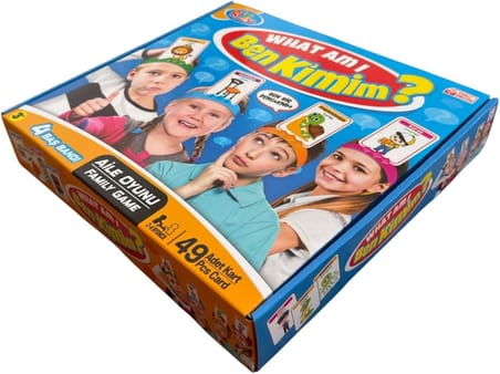 Ben Kimim? Eğitici Tahmin Etme ve Akıl Oyunu - Eğlenceli Aile ve Çocuk Kutu Oyunu, 4 Baş Bandı ve 49 Görsel Kartlı Set (3+ Yaş)